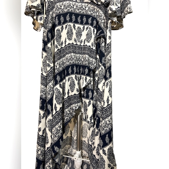 Tribal Femme Crinkle Gauze Faux Wrap Dress Medium - Picture 4 of 6